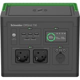 APC Schneider tragbare OffGrid Powerstation 730 schwarz/grün, Lithium-Ionen Akku 738Wh, 2x 230V 700W, 3x USB-A QC, 2x USB-C PD