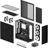 ARCTIC Xtender Mirror Black Design, Tower-Gehäuse schwarz, Tempered Glass x 2 (verspiegelt)