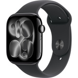Apple Watch Series 11, Smartwatch schwarz (glänzend), Aluminium, 46 mm, Sportarmband schwarz S/M, Cellular