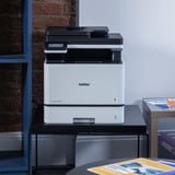 Brother MFC-L8730CDW, Multifunktionsdrucker grau/dunkelgrau, Scan, Kopie, Fax, USB, LAN, WLAN, Duplex (Druck), Duplex (Scan)