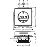 Busch-Jaeger Schutzkontaktsteckdose Einsatz 20 EUCBLI-866 edelstahl, Retail