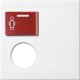 Busch-Jaeger Zentralscheibe für Rufmodul mit Ruftaster und Steckkontakt 2548-071 E-914, Rahmen weiß, Retail