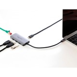 DeLOCK USB 3.2 Gen 1 Hub mit 4 Ports und Gigabit LAN und PD, Dockingstation grau