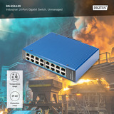 Digitus 16 Port Gigabit Ethernet Netzwerk, Switch blau