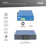 Digitus 16 Port Gigabit Ethernet Netzwerk, Switch blau