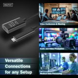 Digitus Aktives USB 3.2 Gen 2 Verlängerungskabel, USB-C Stecker > USB-C Buchse schwarz, 5 Meter, Repeater Kabel