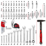 EINHELL E-Case Werkzeugkoffer Universal, 80-teilig, Werkzeug-Set schwarz/rot