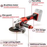 EINHELL Professional Akku-Winkelschleifer AXXIO 18/150, 18Volt rot/schwarz, ohne Akku und Ladegerät