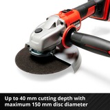 Einhell Akku-Winkelschleifer TE-AG 18/150 Li BL - Solo Professional, 18Volt rot/schwarz, ohne Akku und Ladegerät