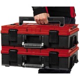 Einhell Systemkoffer E-Case S-F incl. grid foam, Werkzeugkiste schwarz/rot, mit Rasterschaumstoffeinlage