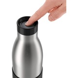 Emsa BLUDROP Sleeve Isoliertrinkflasche 0,7 Liter, Thermosflasche schwarz, Edelstahl, Silikonmanschette