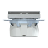 Merten Schutzkontakt-Steckdose mit Lichtauslösung und LED-Beleuchtung, Typ MEG2304-0460 aluminium, Retail