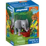 PLAYMOBIL 72092 Animals & Friends Zoo: Elefantenbaby und Pflegerin, Konstruktionsspielzeug 