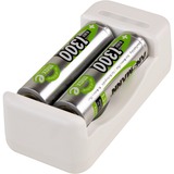 Ansmann Basic II + 2x AA 1300mAh, Ladegerät inkl. 2x AA 1300mAh Akkus mit 1300 mAh