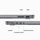 Apple MacBook Pro (14") 2023, Notebook grau, M3 10-Core GPU, MacOS, Deutsch, 36 cm (14.2 Zoll) & 120 Hz Display, 512 GB SSD
