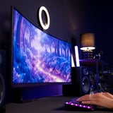 Arozzi Nova 34T2K165, Gaming-Monitor 86.4 cm (34 Zoll), lila, UWQHD, VA, Curved, HDMI, DP, Lautsprecher, 165Hz Panel