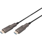 Digitus HDMI / Micro HDMI AOC Hybrid Glasfaserkabel, UHD 4K schwarz, 15 Meter, abnehmbare Stecker
