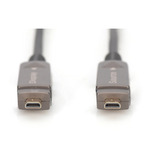 Digitus HDMI / Micro HDMI AOC Hybrid Glasfaserkabel, UHD 4K schwarz, 15 Meter, abnehmbare Stecker