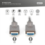 Digitus HDMI / Micro HDMI AOC Hybrid Glasfaserkabel, UHD 4K schwarz, 15 Meter, abnehmbare Stecker