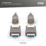 Digitus HDMI / Micro HDMI AOC Hybrid Glasfaserkabel, UHD 4K schwarz, 15 Meter, abnehmbare Stecker
