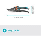 GARDENA Gartenschere PremiumCut Pro Flex grau/türkis, Bypass, Griffweite stufenlos einstellbar