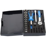 GEDORE Steckschlüssel-Satz 1/4", 37-teilig, Werkzeug-Set mit Hebel-Umschaltknarre