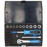 GEDORE Steckschlüssel-Satz 1/4", 37-teilig, Werkzeug-Set mit Hebel-Umschaltknarre