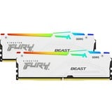 Kingston FURY DIMM 64 GB DDR5-6000 (2x 32 GB) Dual-Kit, Arbeitsspeicher weiß, KF560C40BWAK2-64, FURY Beast RGB, INTEL XMP
