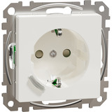 Merten Connected Schutzkontaktsteckdose mit Ein-/Ausschalter, 16 Ampere, Unterputz, glänzend weiß (glänzend), Retail