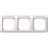 Merten Rahmen dreifach mit Beschriftungsträger, glänzend, Typ 387319 weiß (glänzend), Retail