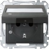 Merten Schutzkontaktsteckdose mit erhöhtem Berührungsschutz und Klappdeckel anthrazit, Retail
