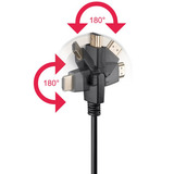 goobay High-Speed-HDMI 360° Kabel schwarz/gold, mit Ethernet, 3 m