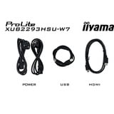 iiyama Prolite XUB2293HSU-W7, LED-Monitor 54.5 cm (21.5 Zoll), weiß (matt), FullHD, IPS, Adaptive-Sync, Einstellbarer Standfuß, 100Hz Panel