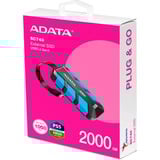 ADATA External SC740 2 TB, Externe SSD schwarz/blau, USB-C 3.2 Gen 2 (10 Gbit/s)