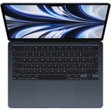 Apple MacBook Air 34,5 cm (13,6") 2022, Notebook schwarz, M2, 8-Core GPU, macOS Monterey, Deutsch, 256 GB SSD