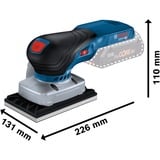 Bosch Akku-Schwingschleifer GSS 18V-13 Professional solo blau/schwarz, ohne Akku und Ladegerät, in L-BOXX, 3 Schleifplatten