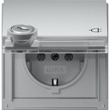 Gira GIRA Steckdose KD TX-44 Alu Schloss gleich 456965 aluminium, Retail