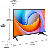 Hisense 40E4QT, LED-Fernseher 100 cm (40 Zoll), schwarz, FullHD, Triple Tuner, Smart TV