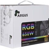 Inter-Tech Argus RGB-650W CM II, PC-Netzteil schwarz, 2x PCIe, Kabelmanagement, 650 Watt