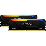 Kingston FURY DIMM 32 GB DDR4-3200 (2x 16 GB) Dual-Kit , Arbeitsspeicher schwarz, KF432C16BB2AK2/32, Beast RGB, INTEL XMP