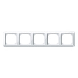 Merten Rahmen fünffach waagerecht und senkrecht glänzend Thermoplast Typ 389519 weiß (glänzend), Retail