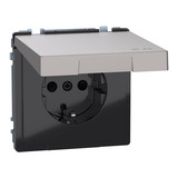 Merten Schutzkontaktsteckdose mit Klappdeckel nickel, Retail