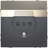 Merten Schutzkontaktsteckdose mit Klappdeckel nickel, Retail