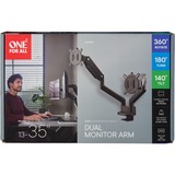 ONE FOR ALL Solid Universal-Doppelmonitorarm DM 4210, Monitorhalterung schwarz, für 33 - 89cm (13" - 35") Monitore