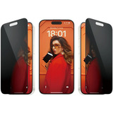 PanzerGlass Privacy Displayschutz Ultra-Wide Fit, Schutzfolie transparent, iPhone 15 Pro, EasyAligner