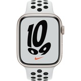 Apple Watch Series 7, Smartwatch silber/weiß, 45 mm, Nike Sportarmband, Aluminium-Gehäuse, LTE
