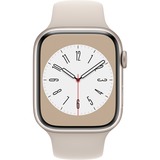 Apple Watch Series 8, Smartwatch champagner, 45 mm, Sportarmband, Aluminium-Gehäuse