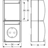 Busch-Jaeger Kombination Schutzkontaktsteckdose mit Wechselschalter und Wippe weiß (matt), Retail