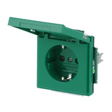 Busch-Jaeger Schutzkontakt-Steckdose Einsatz Typ F mit Klappdeckel und erhöhtem Berührungsschutz grün, Retail