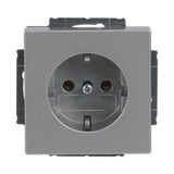 Busch-Jaeger Steckdosen-Einsatz Schuko 2 Pol plus Erde 16 Ampere 250 Volt Typ 20 EUC-83 aluminium, Retail